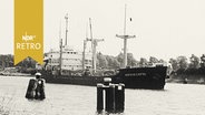 Frachtschiff auf dem Nord-Ostsee-Kanal 1964  