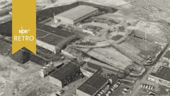 Luftaufnahme des Deutsches Elektronen-Synchrotron, DESY im Bau (1964)  