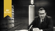 Theologe Heinz Zahrnt bei einer Fernsehansprache 1960  