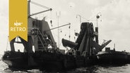 Ein Schiff fördert Schlick aus der Elbe (1965)  