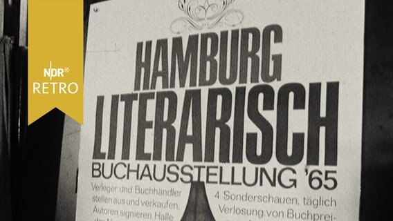 Ausstellungsplakat zur Buchausstellung 1965 "Hamburg literarisch"  
