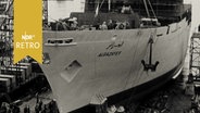 Stapellauf des Passagierschiffs "Algazayer" in Hamburg-Finkenwerder 1962  