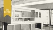 Modell eines modernen Musterhauses in einer Ausstellung 1962  