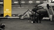 Boeing 720 B zur Taufe auf den Namen "Bremen" in einer Hangarhalle am Flughafen Bremen 1962  