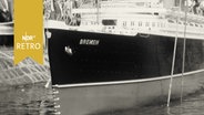 Schiffsmodell der "Bremen" im Wasser (1962)  