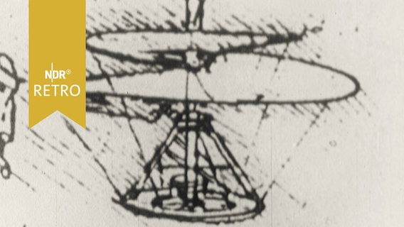 Zeichnung eines Hubschraubers von Leonardo Da Vinci  