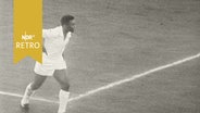 Pelé im Fußballspiel HSV - FC Santos im Hamburger Volksparkstadion 1962  