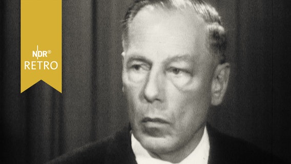 Helmut Lemke, Ministerpräsident Schleswig-Holstein, im Studio-Interview 1965.  