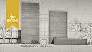 Planzeichnung für Gebäude des neuen Schulzentrums in Braunschweig 1965  
