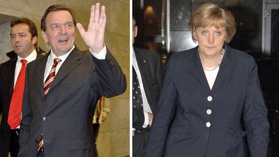 Gerhard Schröder, Angela Merkel © dpa Foto: Daniel Karmann