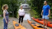 Ab aufs Wasser: Der Orthopäde Christian Sturm "verschreibt" den beiden Berufsmusikerinnen Dorota S. und Laura M. nicht nur regelmäßige Dehnübungen, sondern auch Kajakfahren. © NDR/nonfictionplanet 