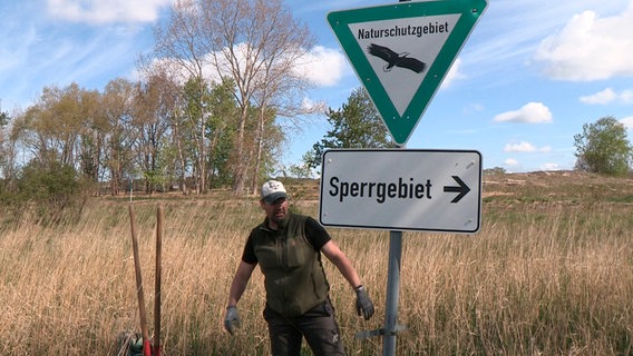 Die Elbinsel Neßsand ist Naturschutzgebiet und ein Ranger wacht darüber, dass die Schutzzonen nicht betreten werden. © NDR/doclights 