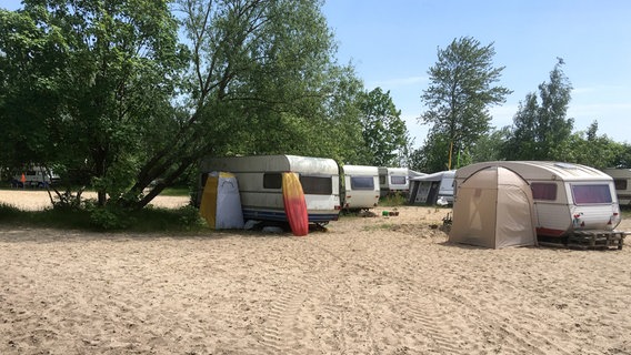 Mitten in der Natur am Elbstrand in Blankenese befindet sich der wohl schönste Campingplatz Hamburgs. © NDR/Stefan Weiße 