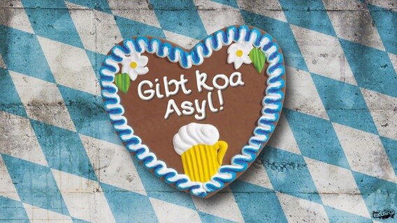 Lebkuchenherz "Gibt koa Asyl".  