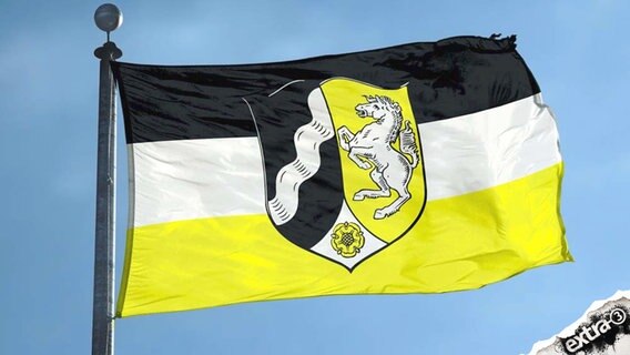 Die neue NRW-Landesflagge in Schwarz-Gelb  