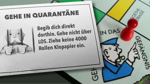 Corona-Monopoly: Gehe in Quarantäne. Begib dich direkt dorthin. Gehe nicht über LOS. Ziehe keine 4000 Rollen Klopapier ein.  