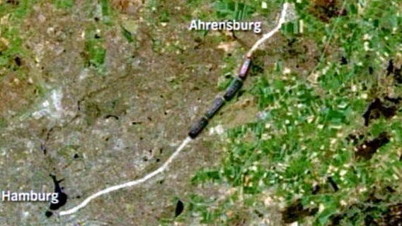 Satellitenbild von Hamburg und Ahrensburg  