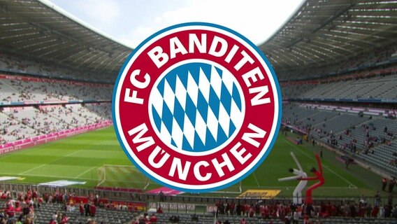 In der Logo-Form von Bayern München steht "FC Banditen München". © NDR Foto: Screenshot