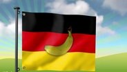 Deutsche Flagge mit einer Banane drauf  