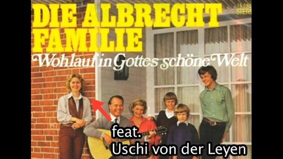 Das Plattencover der Familie Albrecht mit Ursula von der Leyen  