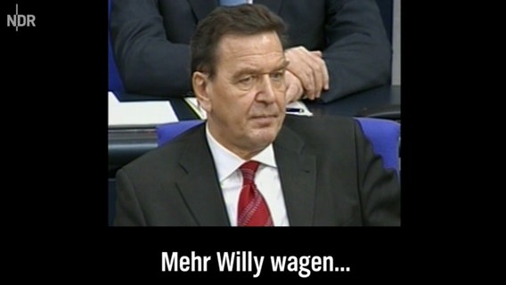 Gerhard Schröder macht den Willy.  