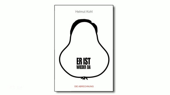 Ein fingiertes Buch von Helmut Kohl mit dem Titel "Er ist wieder da" zeigt die Form einer Birne.  