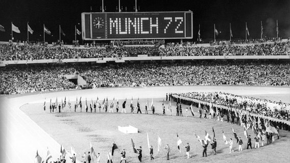 Aufnahme der Eröffnung der Olympiade 1972 in München © Imago/ Werek 
