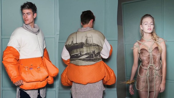 Models tragen mit Mode aus Fischereiresten und oder Aufdrucken © NDR.de 