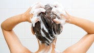 Frau wäscht ihre Haare unter der Dusche. © fotolia Foto: somjring34