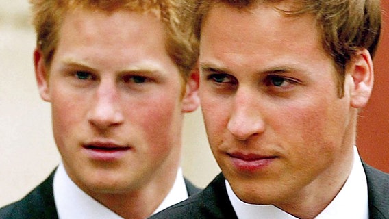 Prinz William (Vordergrund) und Prinz Harry © dpa Foto: Steve Parsons