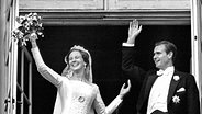 10. Juni 1967: Dänemarks Kronprinzessin Margrethe heiratet den französichen Grafen Henri de Laborde de Monpezat © Picture-Alliance / dpa / Polfoto 