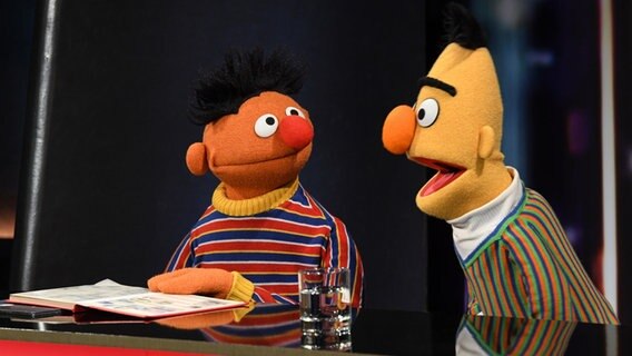 Ernie und Bert aus der "Sesamstraße" sind zu Gast in der NDR Talk Show am 13. Januar 2023. © NDR Fernsehen/Uwe Ernst Foto: Uwe Ernst