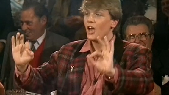 Comedian Hape Kerkeling am 10.04.1987 n der NDR Talk Show. © NDR Fernsehen 