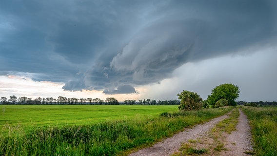 Wolkenspirale über Wiesen bei Ferdinandshof © NDR Foto: Erhard Plamp aus Torgelow