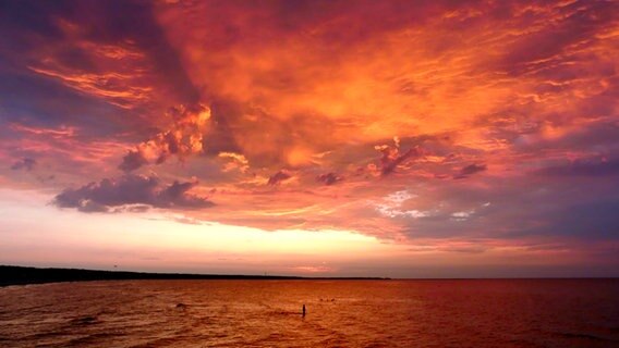Sonnenuntergang in Prerow am Strand. © NDR Foto: Lisa Pegel aus Erkner