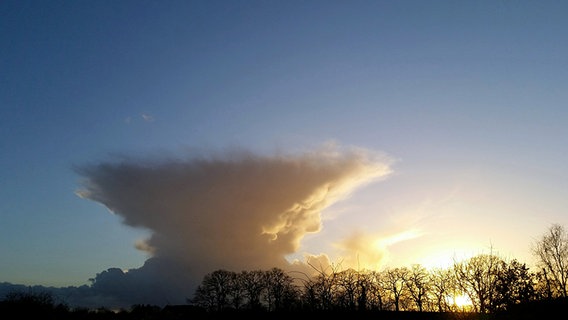 Die Wolke formt sich zu einem Gesicht. © NDR Foto: Michael Noske aus Güstrow