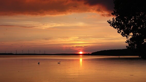 Sonnenuntergang über dem Plauer See © NDR Foto: Yvonne Spiegelberg aus Malchow
