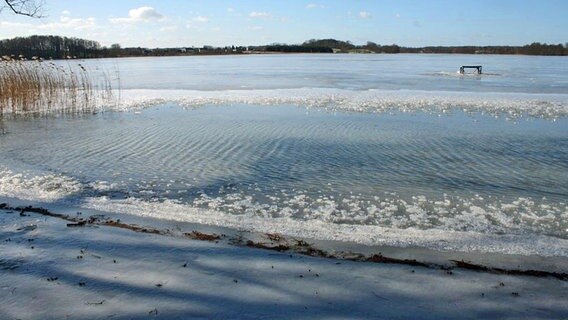Das Ufer des Keezer Sees ist schon ohne Eis. © NDR Foto: Renate Reinbothe aus Thurow