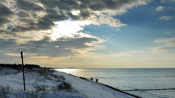 Zwei Personen spazieren am Strand © NDR Foto: Robert Ott aus Hiddensee