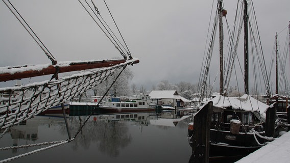 Winter im Museumshafen in Greifswald © NDR Foto: Heidemarie Köhn aus Greifswald