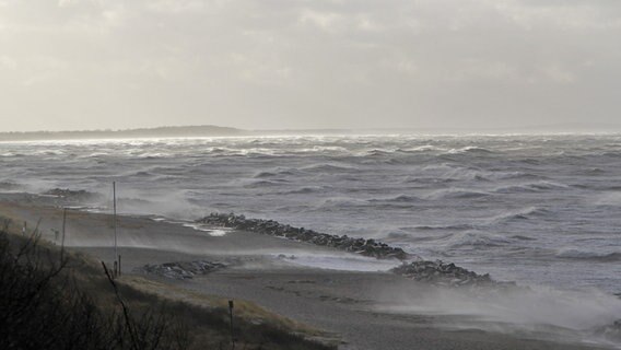 Die Ostsee wird vom Sturm aufgewühlt. © NDR Foto: Gerald Schneider aus Kloster auf Hiddensee