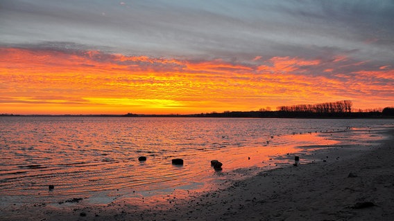 Sonnenaufgang am Strand © NDR Foto: Günter Kamp aus Greifswald