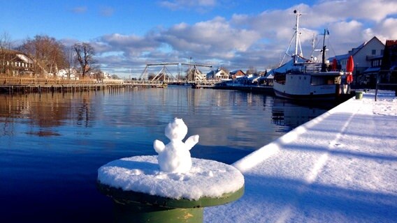 Kleiner Schneemann im Hafen © NDR Foto: Daniela Zimmermann aus Greifswald