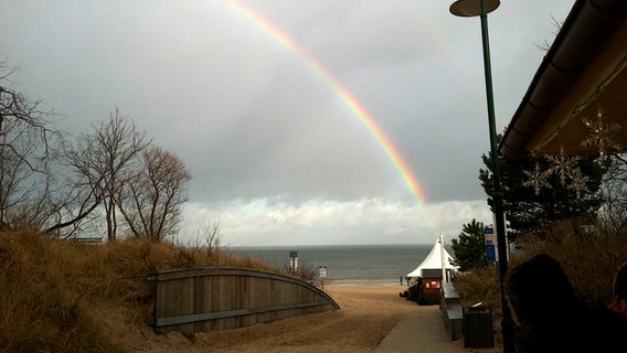 Regenbogen über dem Fischerstrand von Heringsdorf © NDR Foto: Peter Bitterlich aus Weißenberg