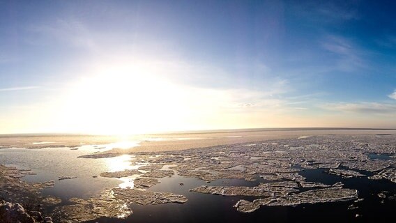 Eisschollen auf dem Meer bei Sonnenschein © NDR Foto: Alexander Purz aus Stralsund