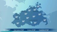 Das Wetter für Mecklenburg-Vorpommern am Soonabend, den 07. Oktober 2022. © NDR 