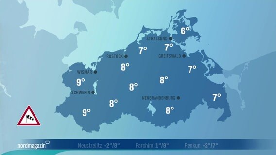 Das Wetter für Mecklenburg-Vorpommern am 2. Februar 2023 © NDR 