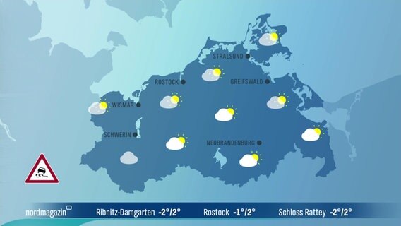 Das Wetter für Mecklenburg-Vorpommern am 6. Februar 2023 © NDR 