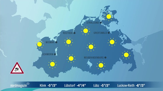 Das Wetter für Mecklenburg-Vorpommern am 8. Februar 2023 © NDR 