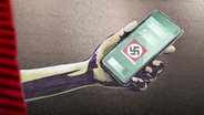 Grafik: Hakenkreuz auf dem Handy © NDR 